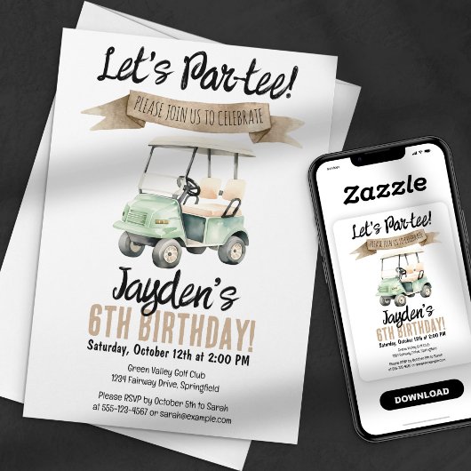 Lass uns Par-tee! Einladung zum Golf Birthday