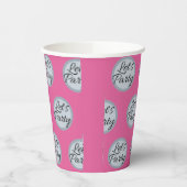 Lass uns Party Feiern polka Punkt und Text modern Pappbecher (Links)