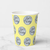 Lass uns Party Feiern polka Punkt und Text modern Pappbecher (Rückseite)