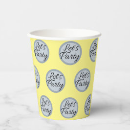 Lass uns Party Feiern polka Punkt und Text modern Pappbecher