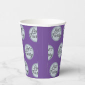 Lass uns Party Feiern polka Punkt und Text modern Pappbecher (Rechts)