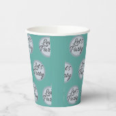 Lass uns Party Feiern polka Punkt und Text modern Pappbecher (Links)