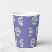 Lass uns Party Feiern polka Punkt und Text modern Pappbecher (Rechts)