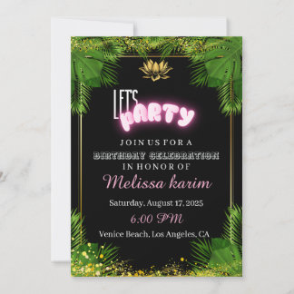 LASS UNS PARTY! GEBURTSTAG-FEIERINVITE EINLADUNG
