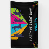 Lass uns Party Trampolin springen Geburtstag Banner (Vertikal)