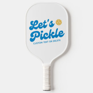 Lass uns Pickle Rosa Cooles Retro Personalisiertes Pickleball Schläger