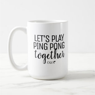 Lass uns Ping Pong spielen   Paar-Monogramm Schwar Kaffeetasse