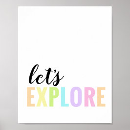 Lass uns Playroom Pastel Rainbow erkunden Poster