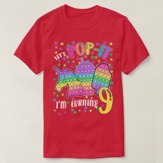 Lass uns Pop machen - ich werde 9 farbig 9. Geburt T-Shirt (Design vorne)