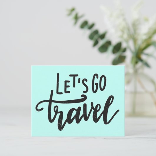 Lass uns reisen postkarte (Stehend Vorderseite)