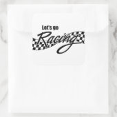 Lass uns rennen gehen quadratischer aufkleber (Tasche)