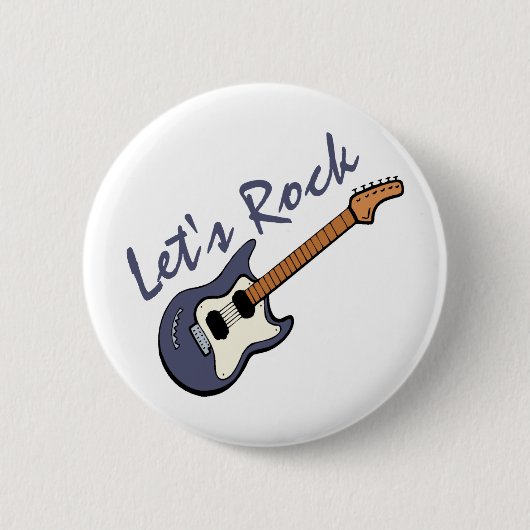 Lass uns Rock Guitar Button (Vorderseite)