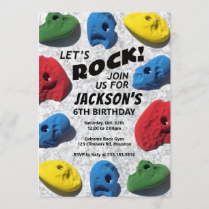 Lass uns Rock! Kinderrockklettern zum Geburtstag Einladung