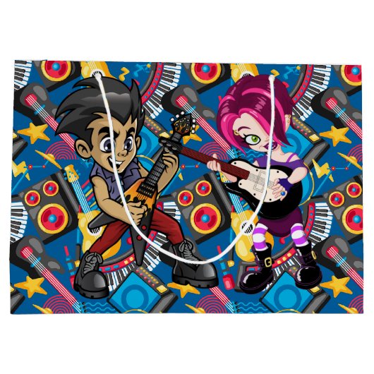 Lass uns Rock machen Große Geschenktüte (Rückseite)