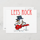 Lass uns Rock Snowman Postkarte (Vorne/Hinten)