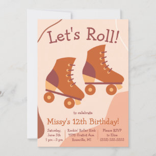 Lass uns Roll! Roller Skate Themed Geburtstagspart Einladung