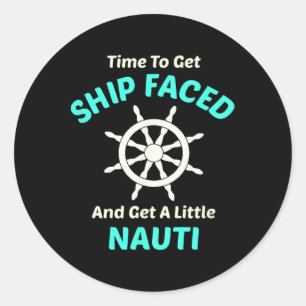 Lass uns schiffsbegeistert und nautisch segeln geh runder aufkleber