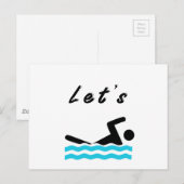 Lass uns schwimmen gehen postkarte (Vorne/Hinten)