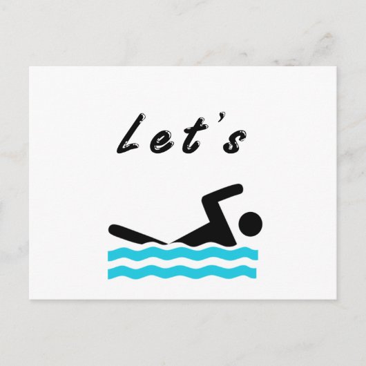 Lass uns schwimmen gehen postkarte (Vorderseite)