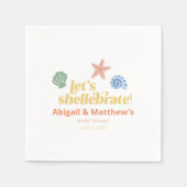 Lass uns Seashell-Brautparty in Shellabrate stecke Serviette (Vorderseite)