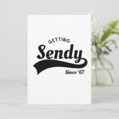 Lass uns Sendy Mason 67 Meme Vintag bekommen Einladung (Stehend Vorderseite)