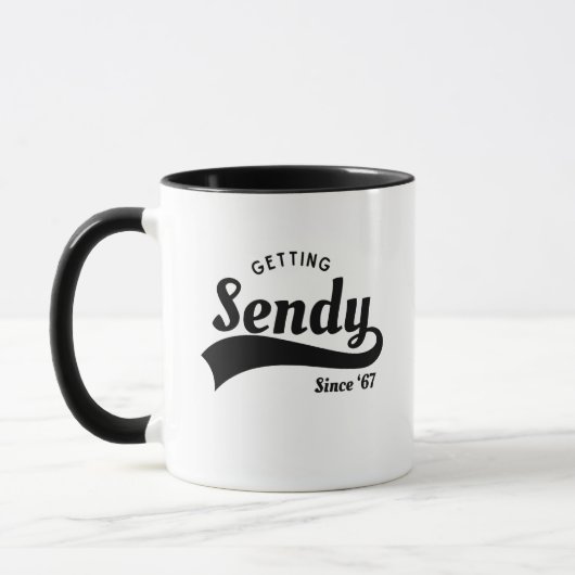 Lass uns Sendy Mason 67 Meme Vintag bekommen Tasse (Links)