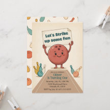 Lass uns Spaß haben Bowling-Party Junge 1. Geburts