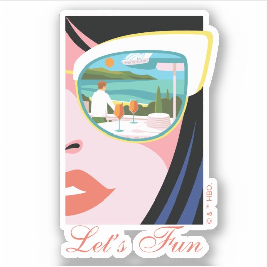 Lass uns Spaß machen - der weiße Lotus Aufkleber (Vorderseite)