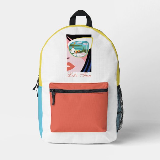 Lass uns Spaß machen - der weiße Lotus Bedruckter Rucksack (Vorderseite)