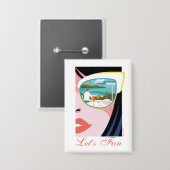 Lass uns Spaß machen - der weiße Lotus Button (Vorderseite/Rückseite)