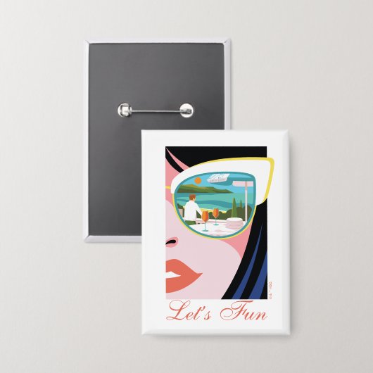 Lass uns Spaß machen - der weiße Lotus Button (Vorderseite/Rückseite)