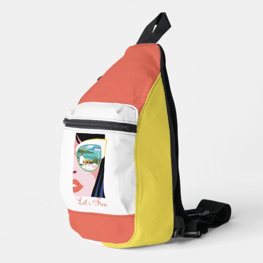 Lass uns Spaß machen - der weiße Lotus Crossbody Bag (Rechte Ecke)