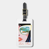 Lass uns Spaß machen - der weiße Lotus Gepäckanhänger (Vorderseite vertikal)