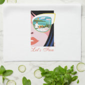 Lass uns Spaß machen - der weiße Lotus Geschirrtuch (Gefaltet)