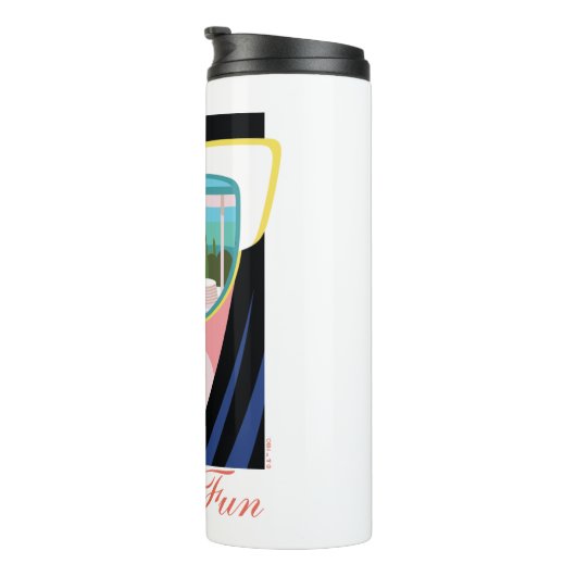 Lass uns Spaß machen - der weiße Lotus Thermosbecher (Nach rechts gedreht)