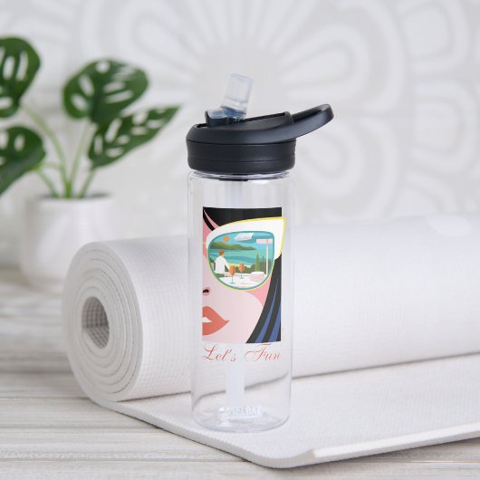 Lass uns Spaß machen - der weiße Lotus Trinkflasche (Yoga)