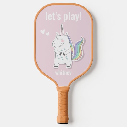 Lass uns spielen! - Niedliche Kinder Unicorn Pickl Pickleball Schläger (Rückseite)