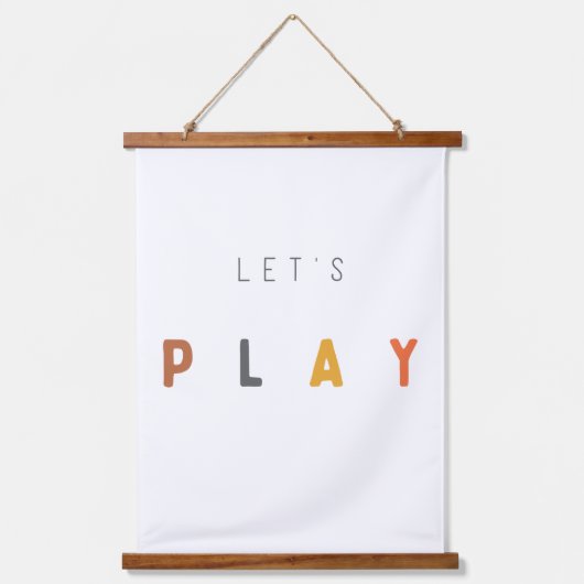 Lass uns spielen. Wandteppich mit Holzrahmen (Vorderseite)