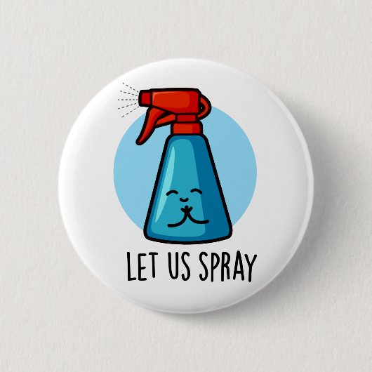 Lass uns Spray Funny Praying Bottle Puff Button (Vorderseite)