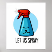 Lass uns Spray Funny Praying Bottle Puff Poster (Vorne)