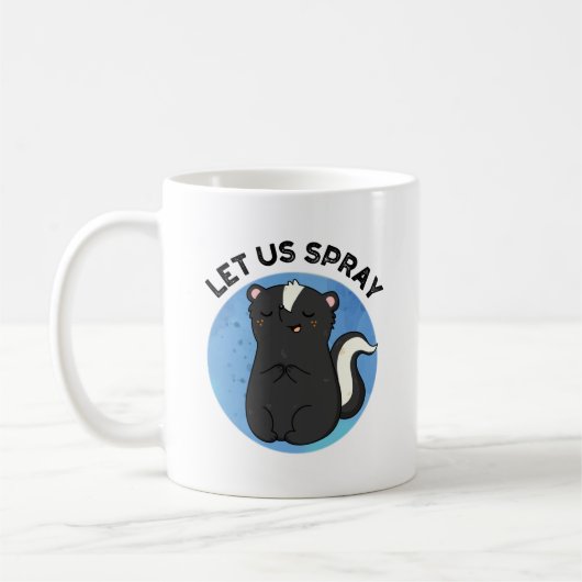 Lass uns Spray Funny Skunk Pun Kaffeetasse (Links)