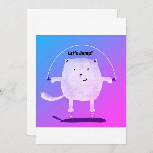 Lass uns springen! Einladung (Vorne/Hinten)