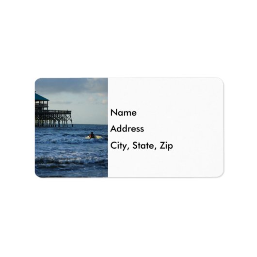 Lass uns surfen gehen adressaufkleber (Vorne)