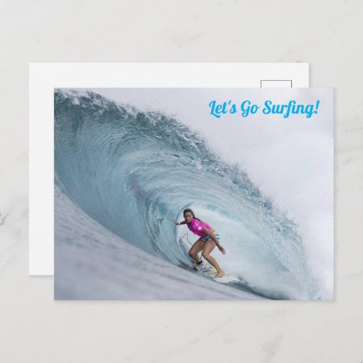 Lass uns surfen gehen postkarte (Vorne/Hinten)