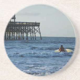 Lass uns surfen gehen sandstein untersetzer