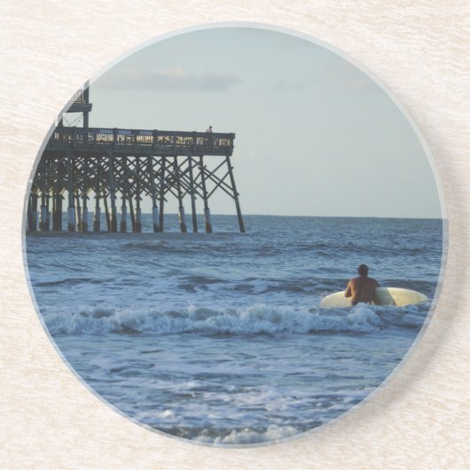 Lass uns surfen gehen sandstein untersetzer (Vorne)