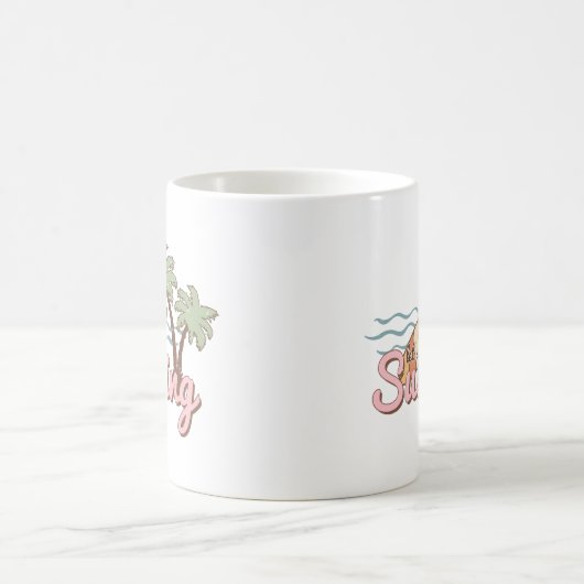 Lass uns Surfen Sommersurfboard gehen Kaffeetasse (Mittel)