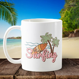 Lass uns Surfen Sommersurfboard gehen Kaffeetasse