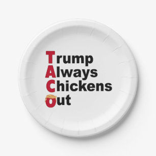 Lass uns TACO Trump immer ausgehen Pappteller