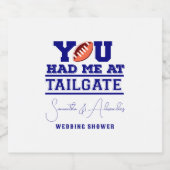 Lass uns Tailgate Celebrate Blue Bridal Couple Sho Bierflaschenetikett (Einzelnes Label)